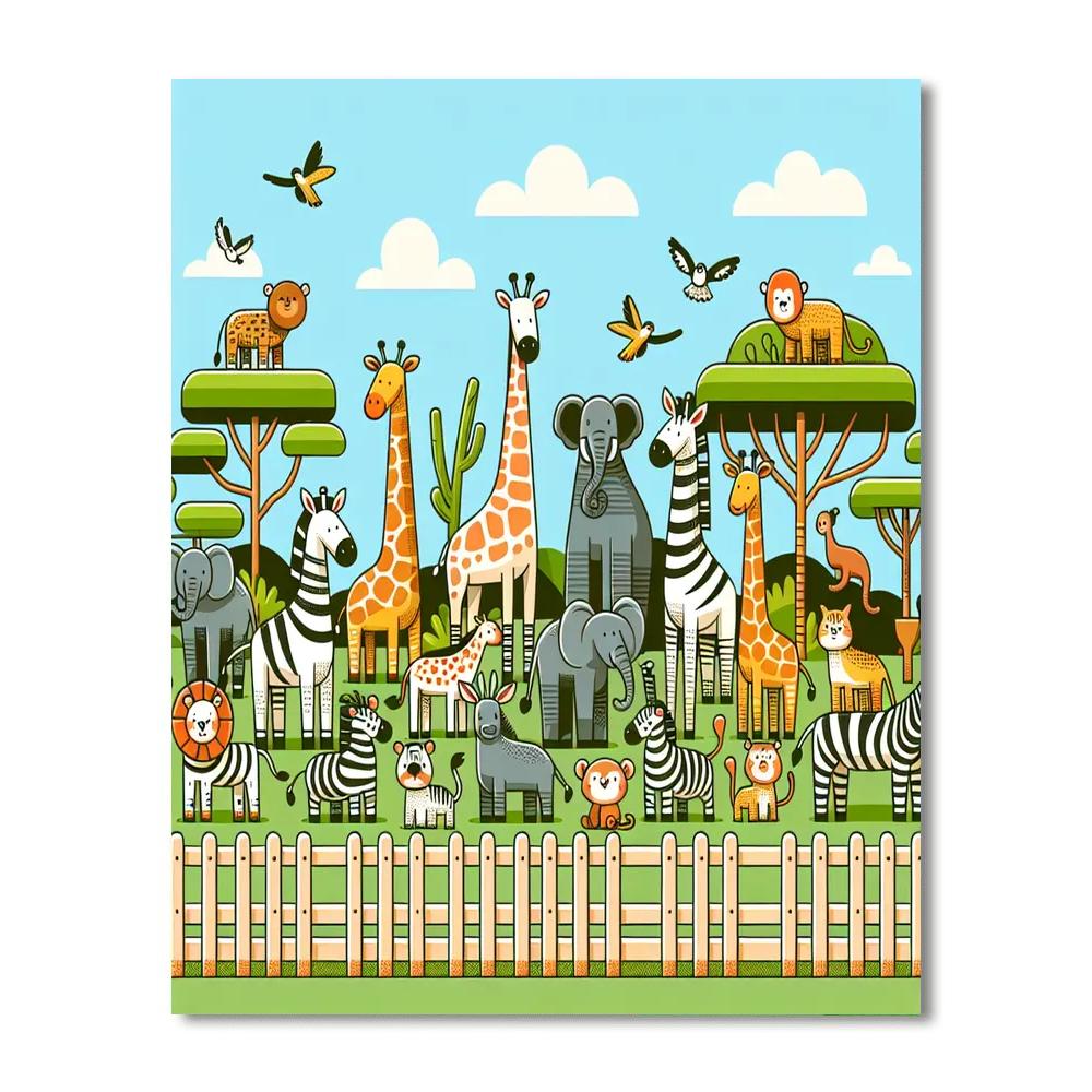 Rainbow Zoo Adventure Painting Number Kit
