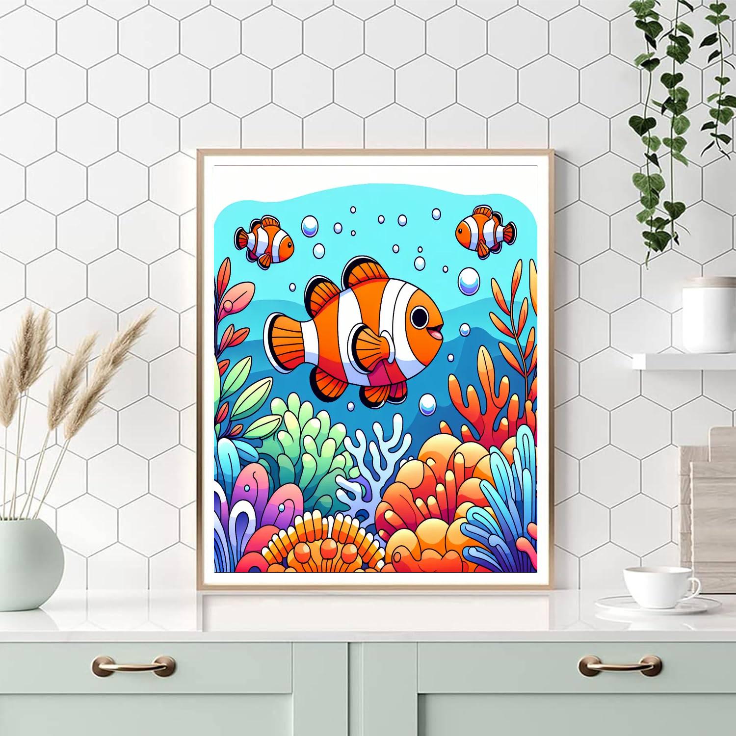 Merry Clown Fish Numbered Painting Kits