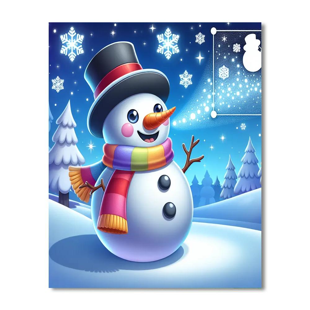 Magical Snowman Painting By Numbers Kit