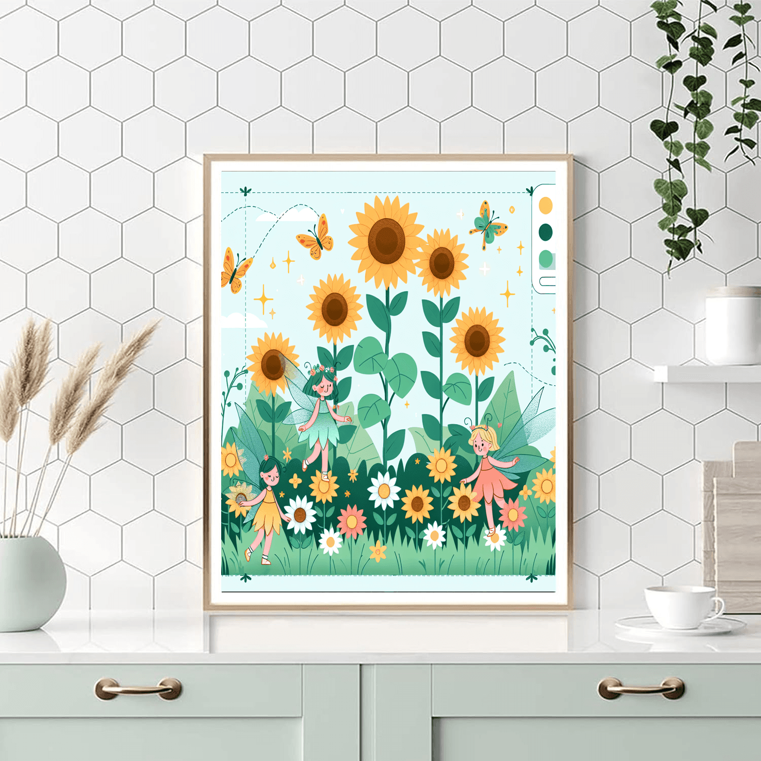 Sunflower Fairy Garden DIY Paint By Numbers