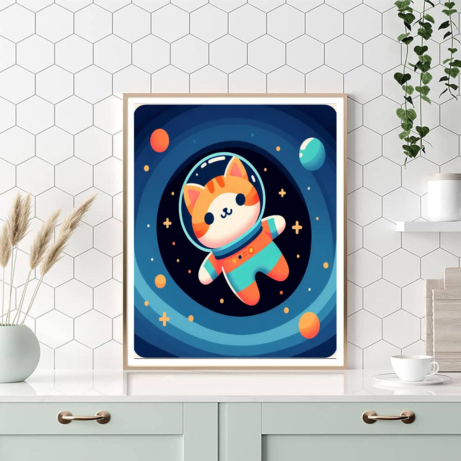 Cosmic Cat's Journey Paint By Color