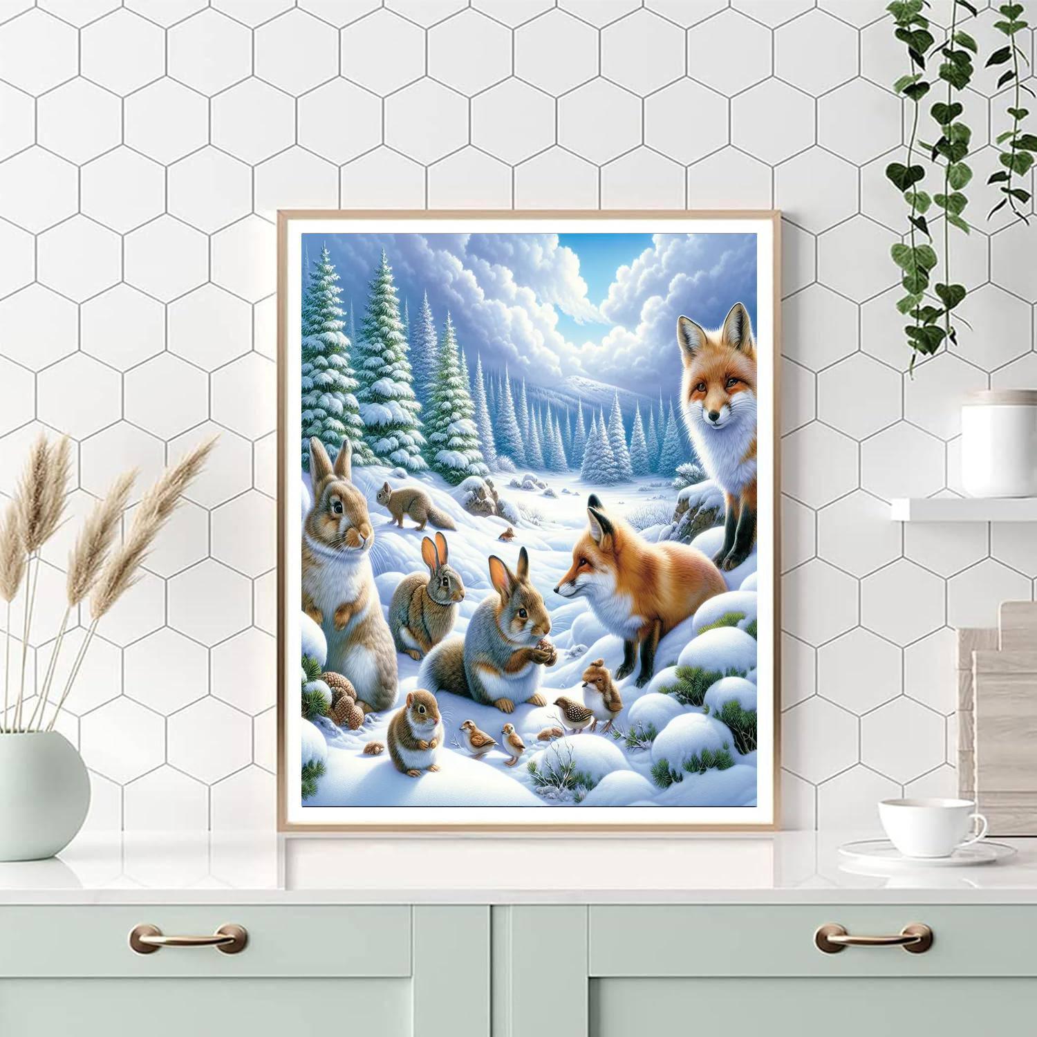 Winter Woodland Animals Paint By Color