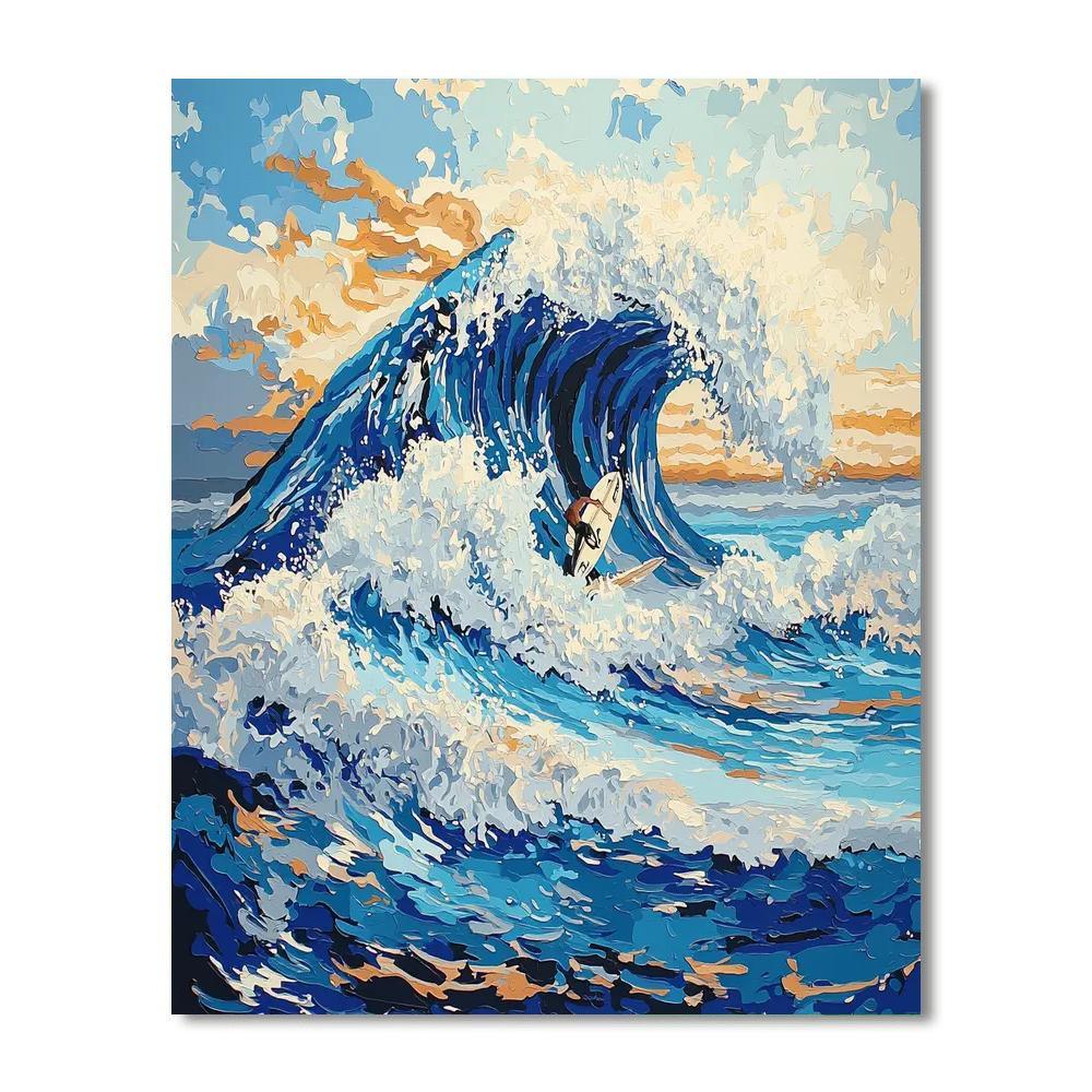 Katsushika Hokusai Inspired The Wave Riders  DIY Paint By Numbers