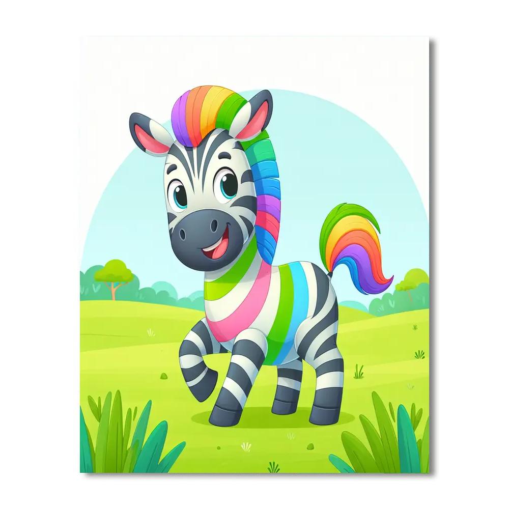 Funky Zebra Painting By Numbers Kit