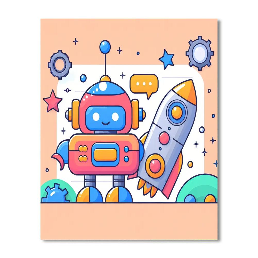 Adventure Time With Robots Numbered Painting Kits