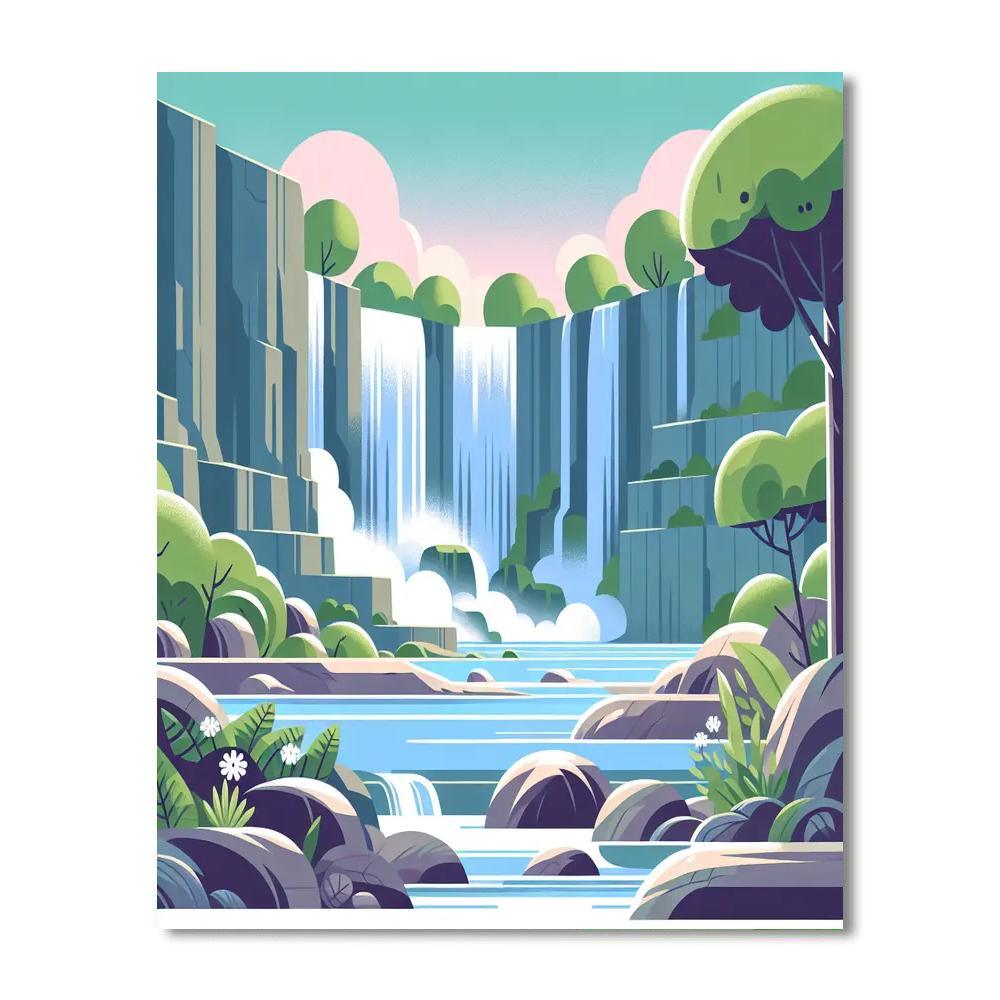 Wonderous Waterfalls Paint By Numbers Art