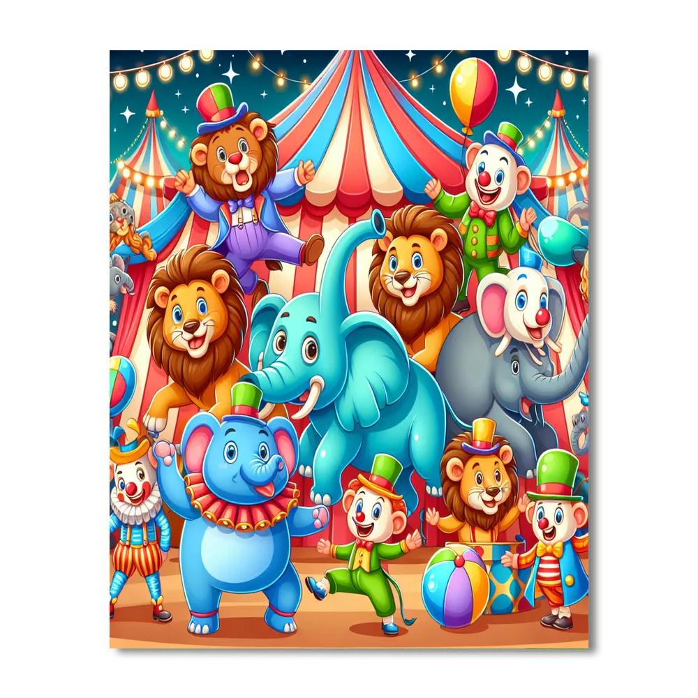 Fantastic Animal Circus Paint By Numbers