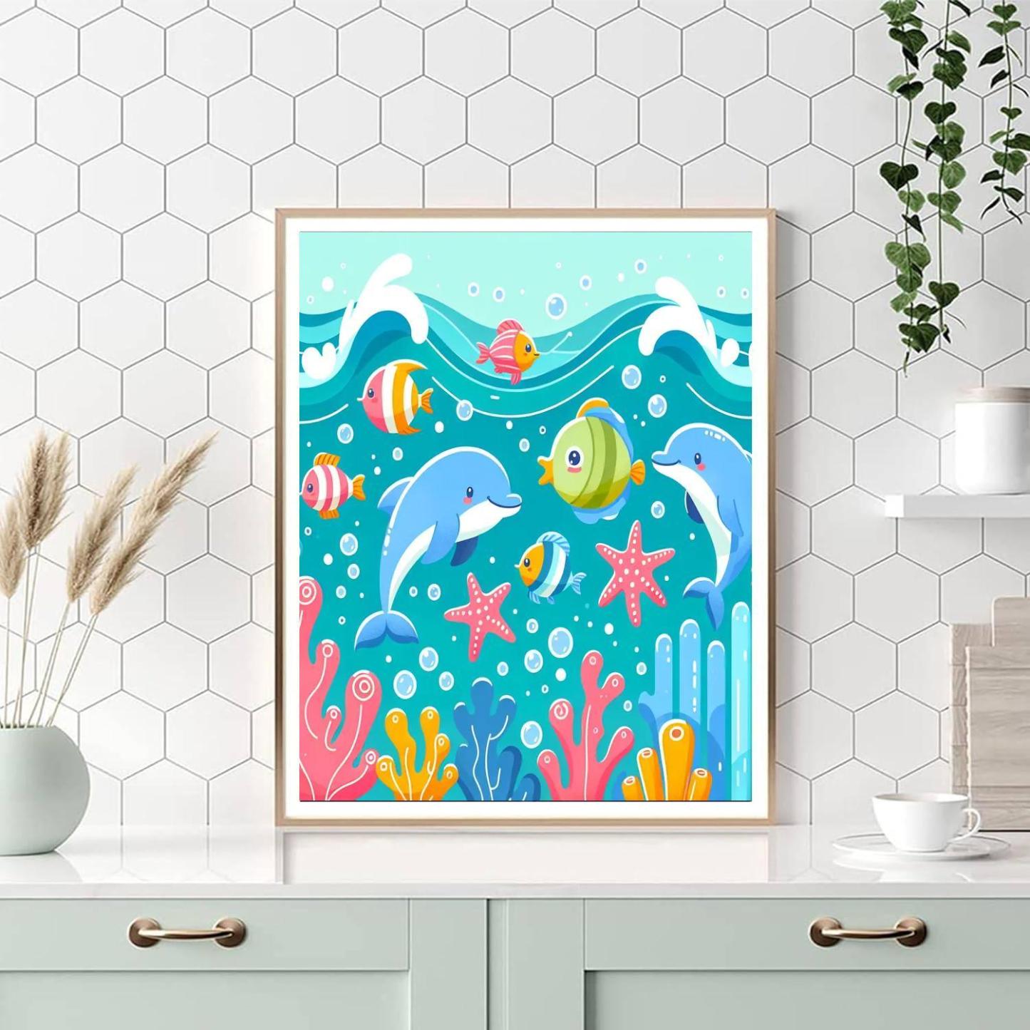 Whimsical Ocean Party Paint By Numbers Art