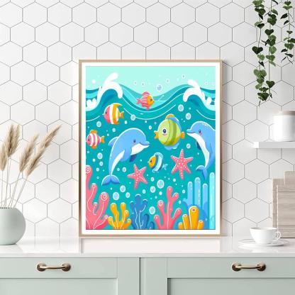 Whimsical Ocean Party Paint By Numbers Art