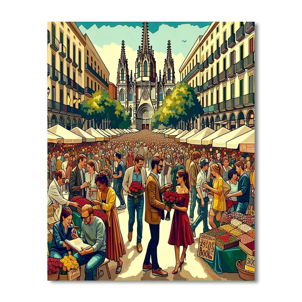 Day Of Sant Jordi - Barcelona, Spain Paint By Numbers