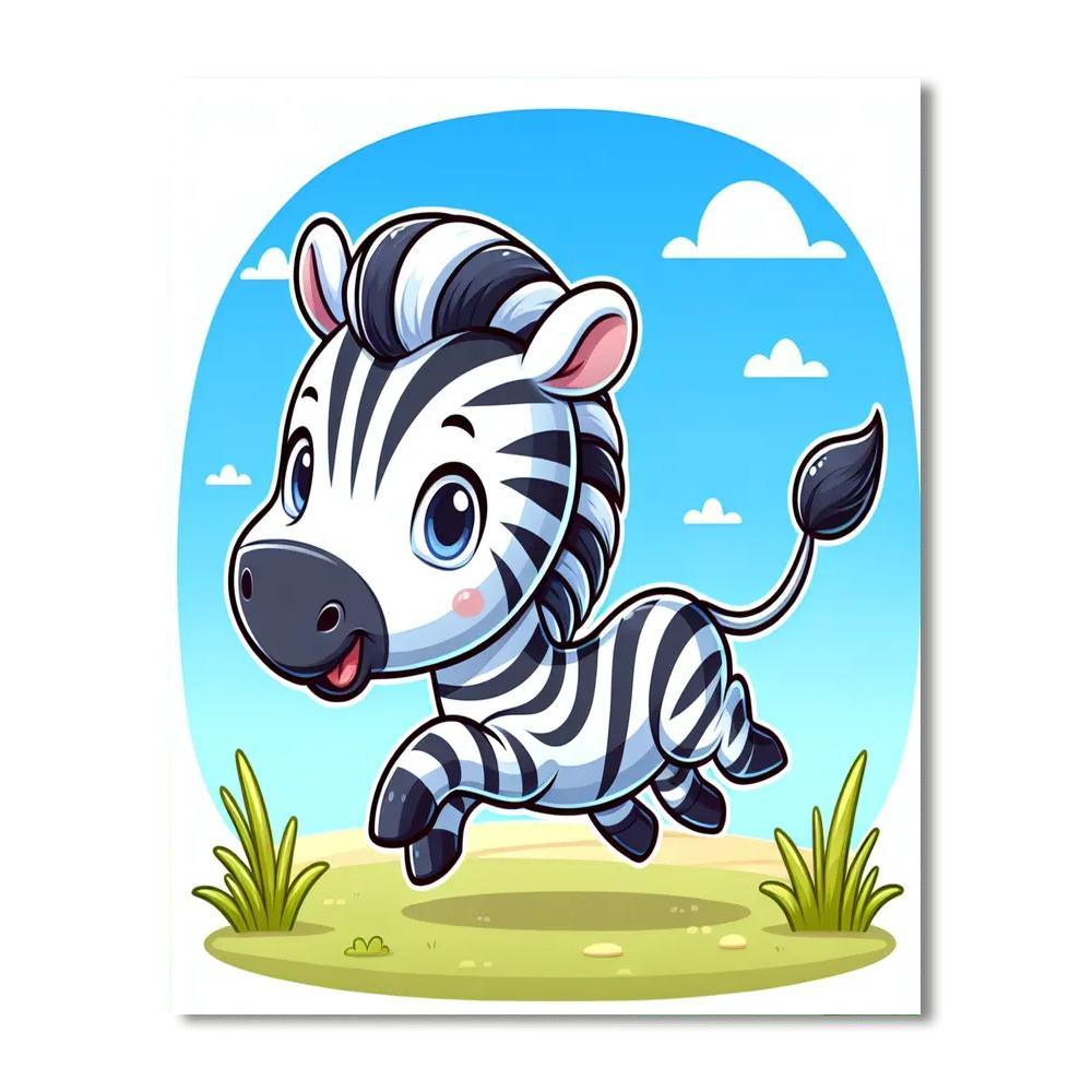 Galloping Zebra Painting By Numbers Kit