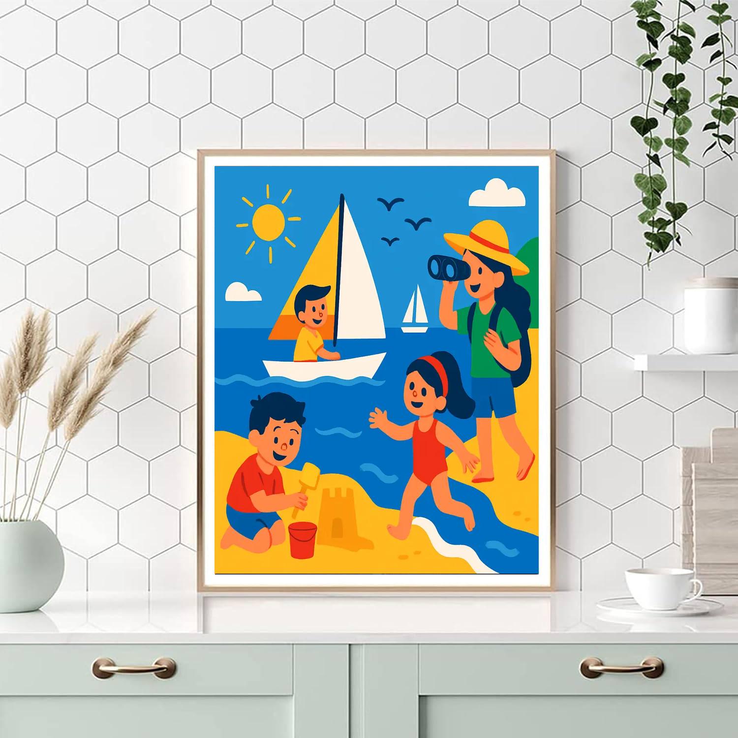 Jolly Seaside Adventures DIY Paint By Numbers