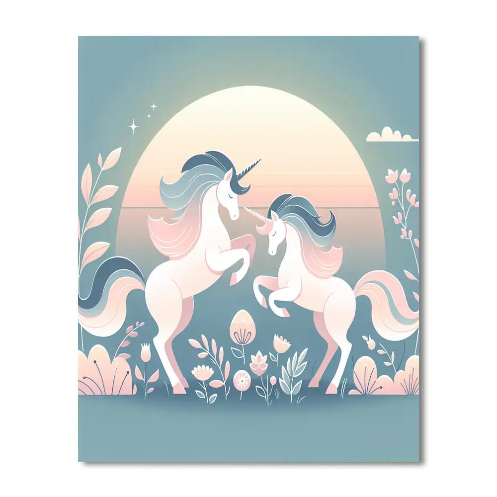 Unicorn Meadows At Dawn Paint By Numbers Art
