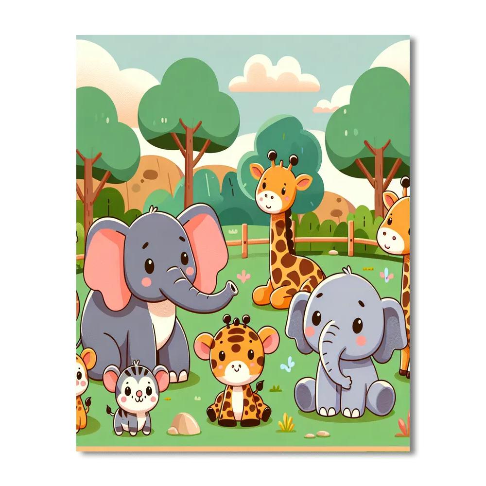 Cuddly Zoo Babies Painting By Numbers Kit