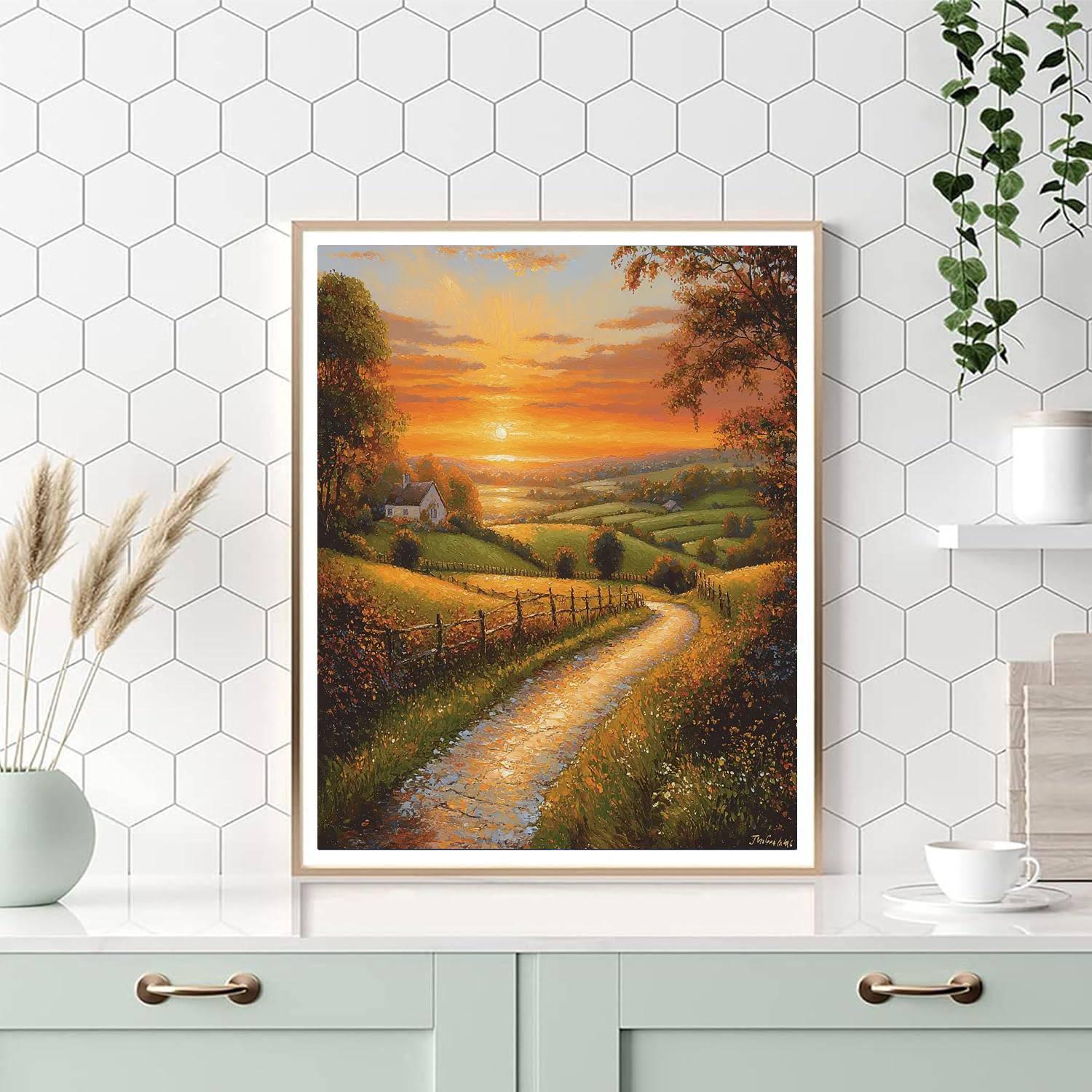 Thomas Gainsborough Inspired Sunset In The Countryside  Paint By Number