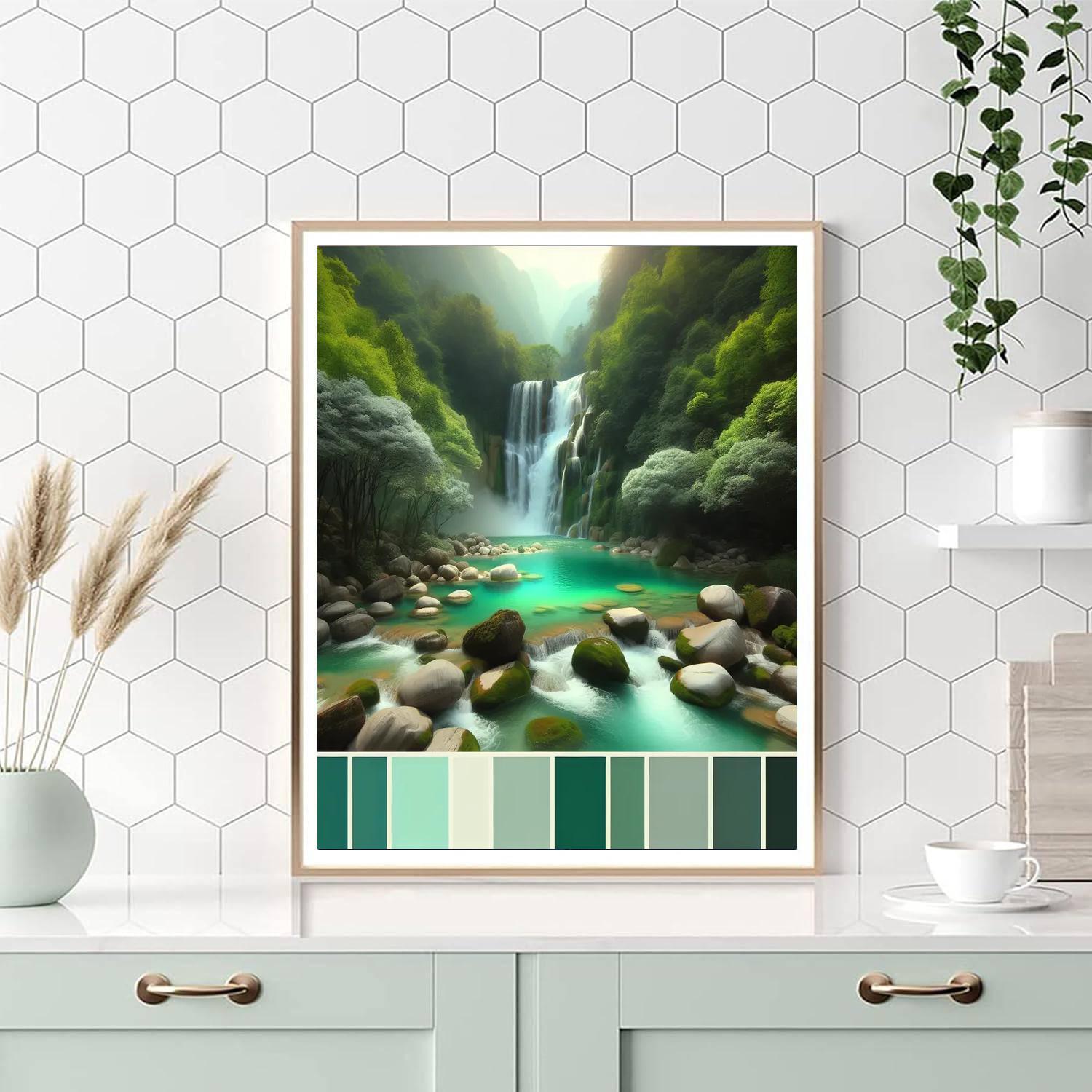 Whispering Waterfall Paint By Color