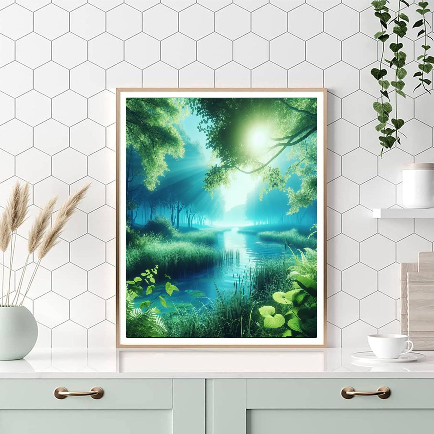 Glistening Summer Lake Paint By Numbers Art