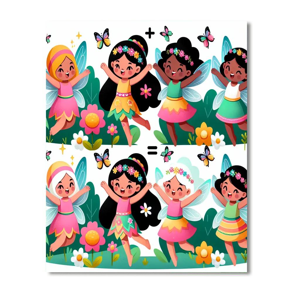 Colorful Flower Fairies Paint By Numbers Art