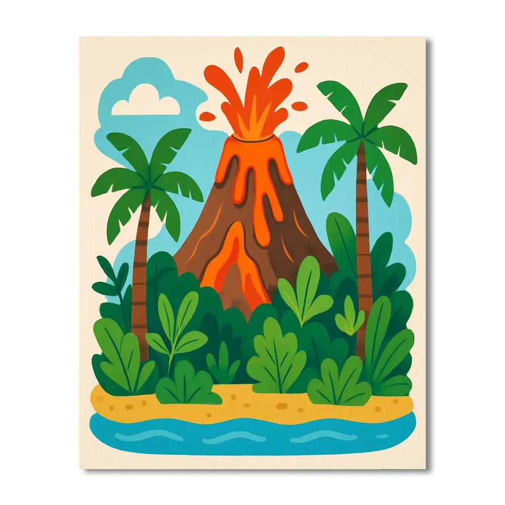 Dynamic Volcano Island Paint By Color