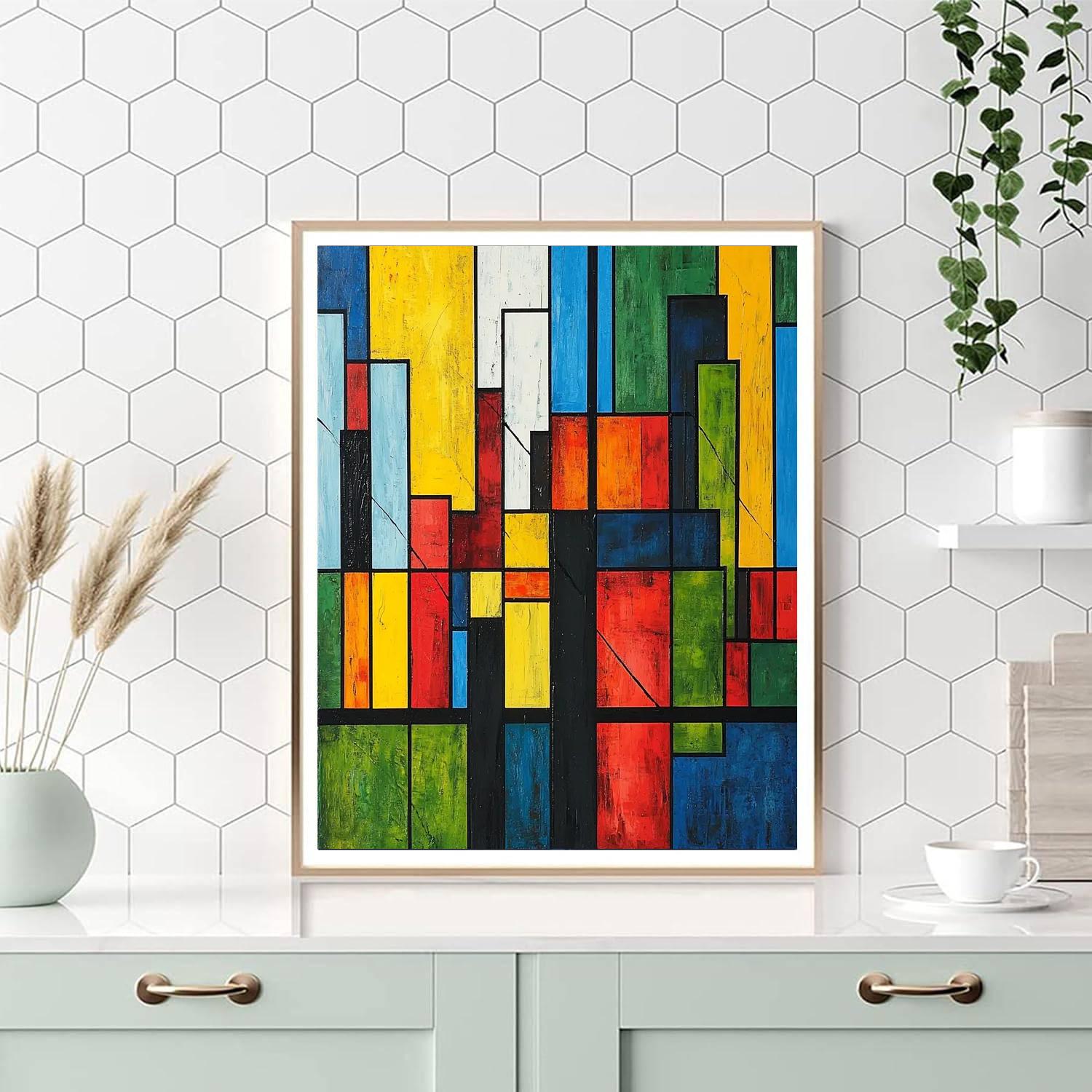 Piet Mondrian Inspired Abstract Cityscapes  Paint By Numbers Kits