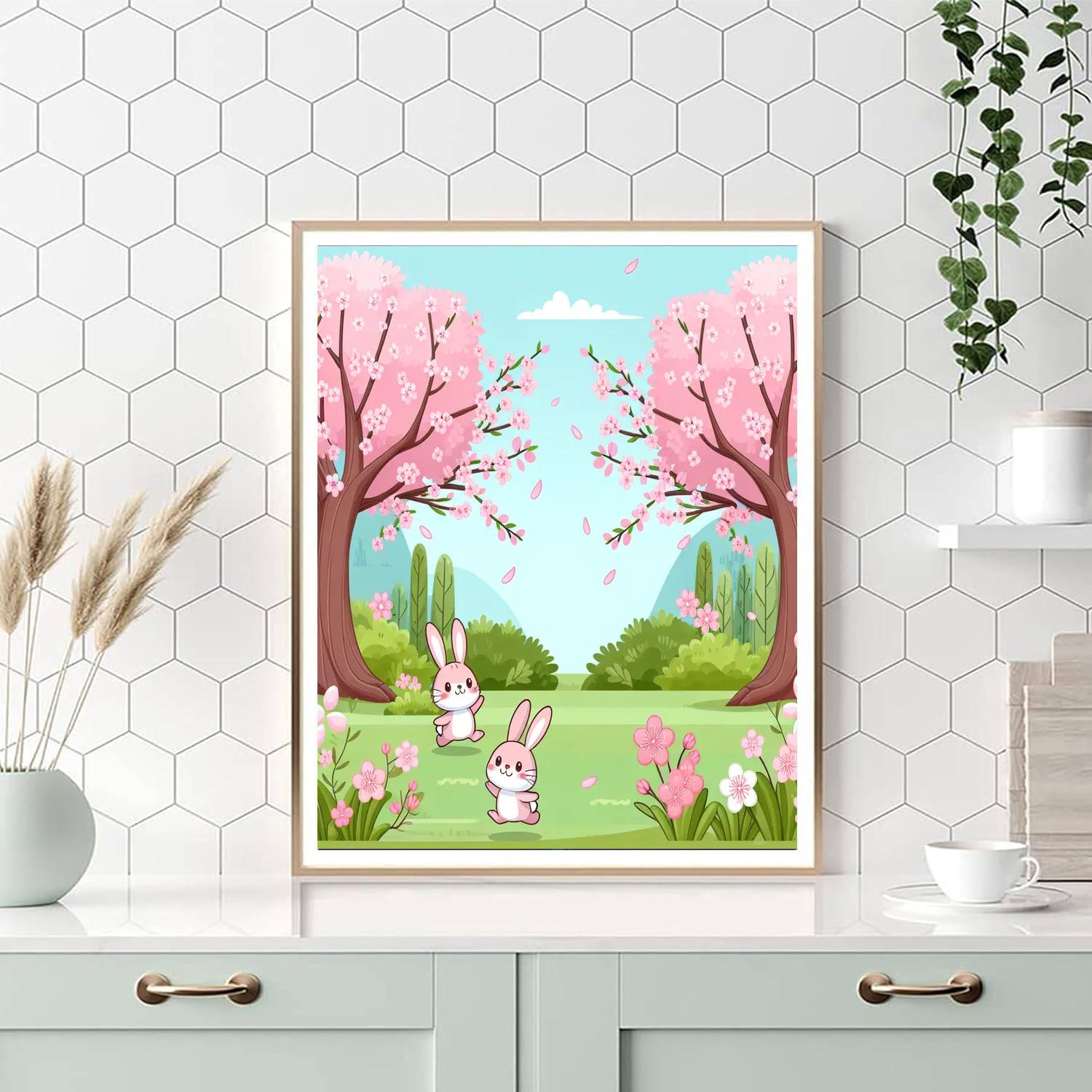 Cherry Blossom Fantasy Number Painting