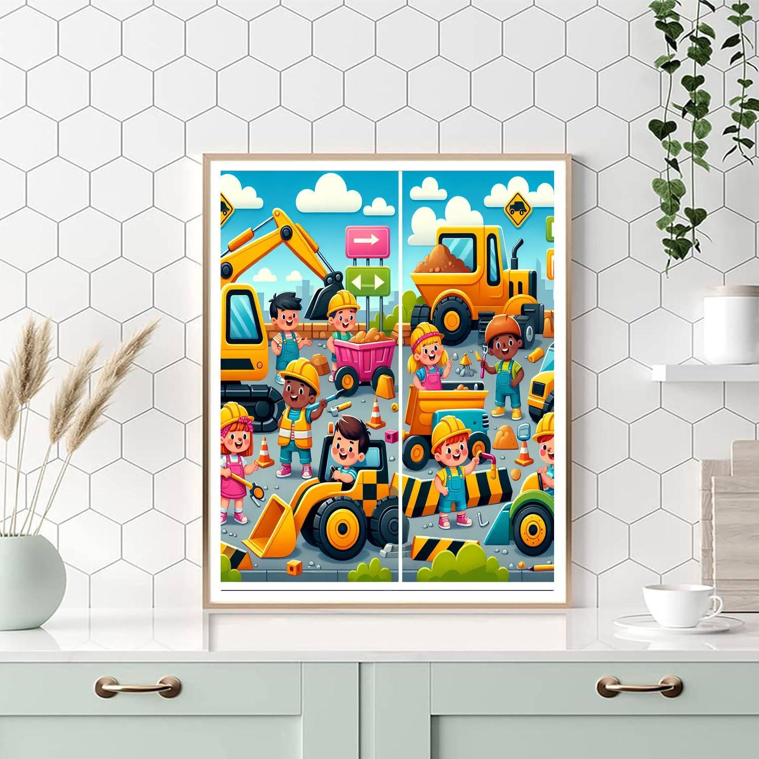 Colorful Construction Zone Numbered Painting Kits