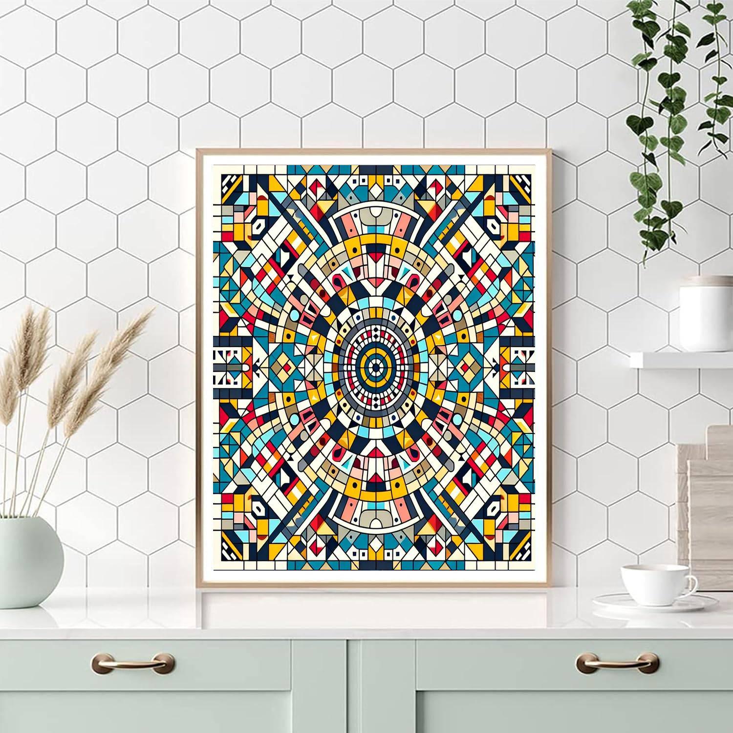 Colorful Cultural Mosaic Numbered Painting Kits