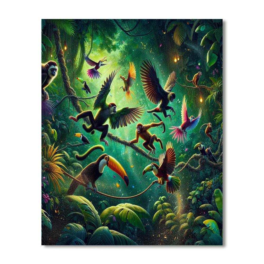 Whimsical Rainforest Haven Painting By Numbers Kit