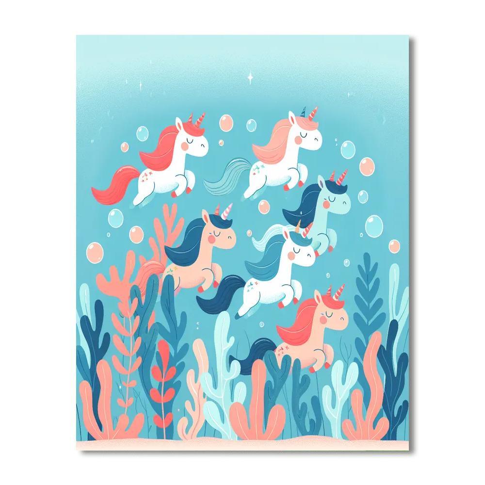 Underwater Unicorns Paint By Numbers