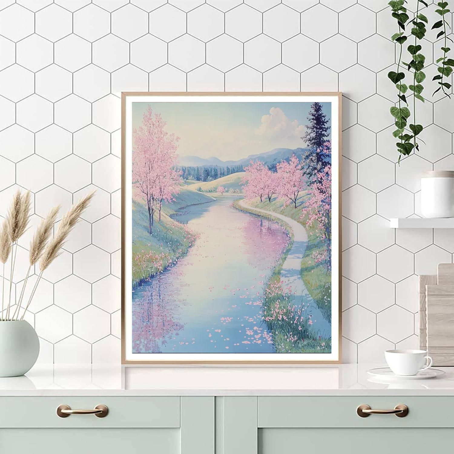 Utagawa Hiroshige Inspired Whispering Riverbend Serenity  Painting Number Kit