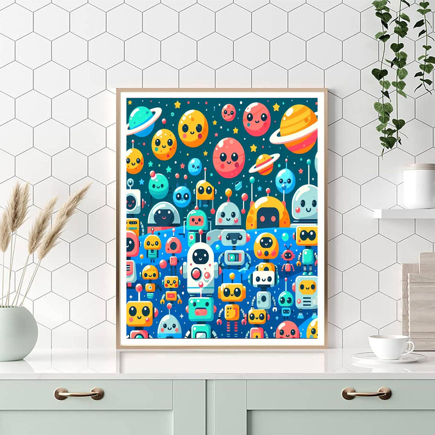 Space Robot Discovery Paint By Numbers