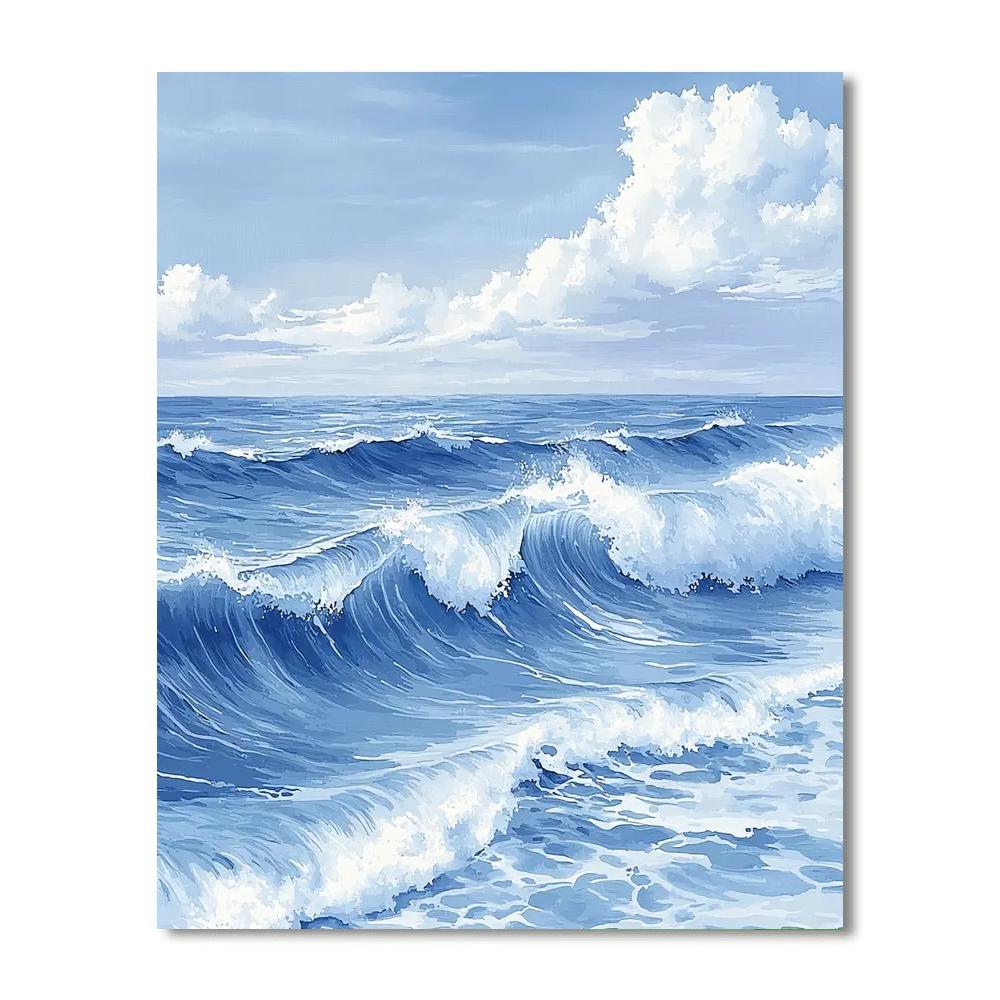 Hokusai Inspired Gentle Waves Of Time  Paint By Numbers