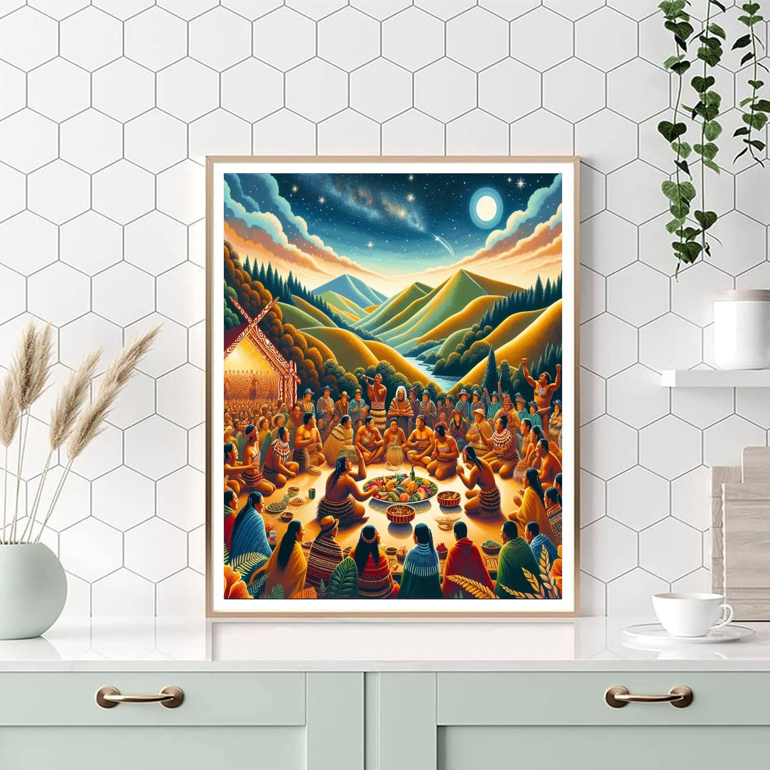 Maori New Year Matariki Festival - New Zealand Numbered Painting Kits