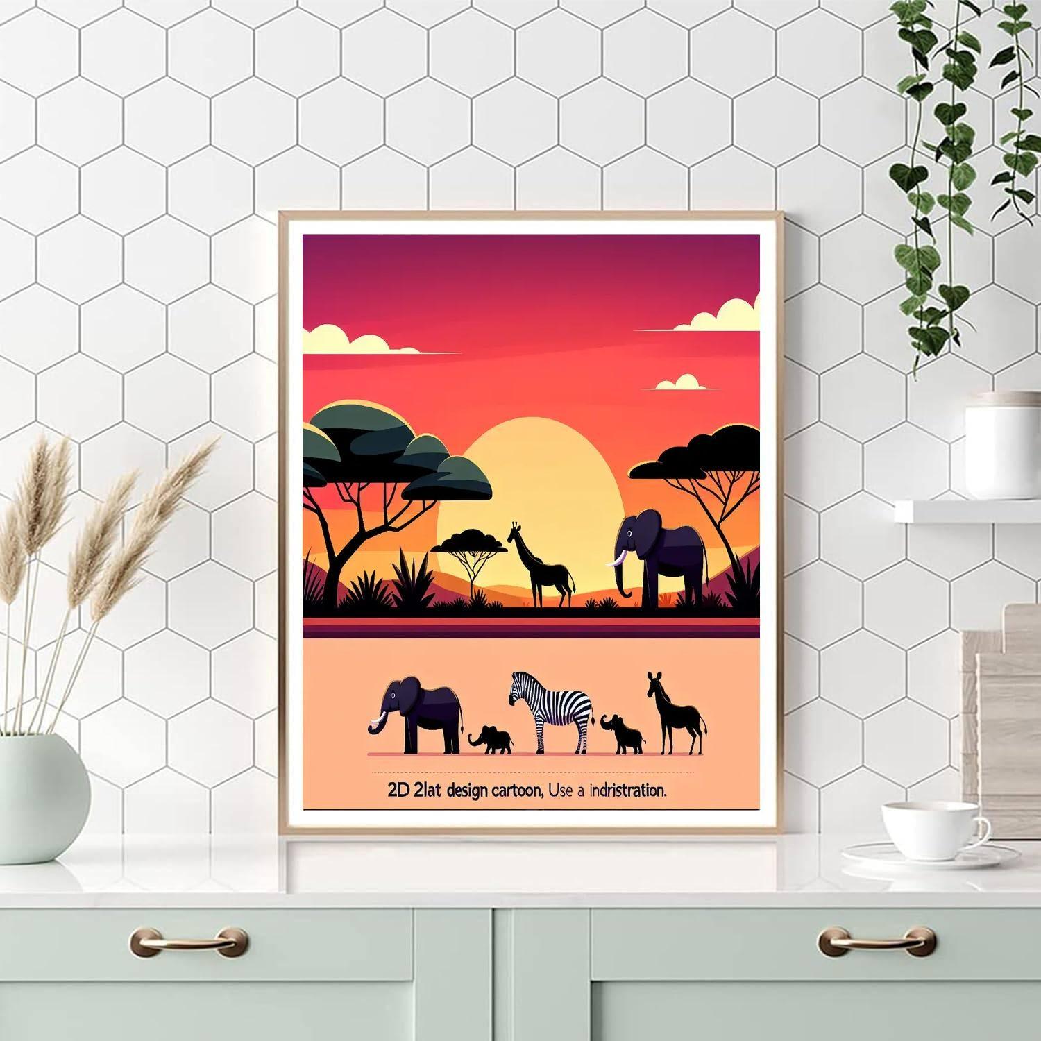 Sunset Safari Gathering Paint By Number