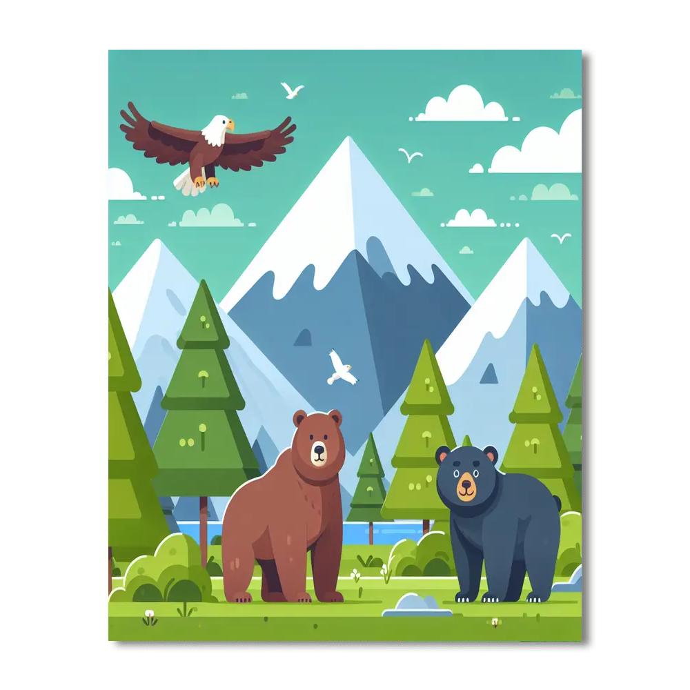 Mystic Mountain Animals Numbered Painting Kits