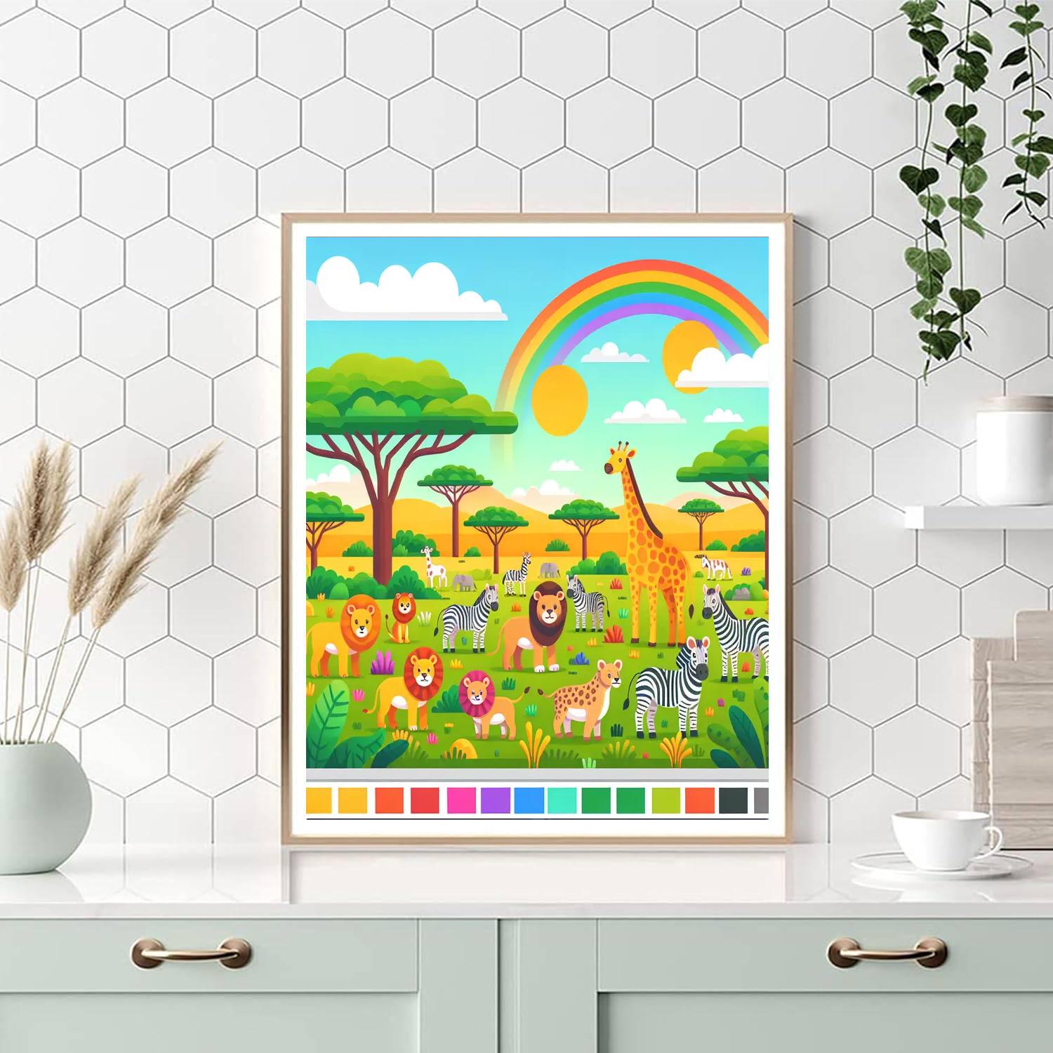 Rainbow Safari Quest Paint By Numbers