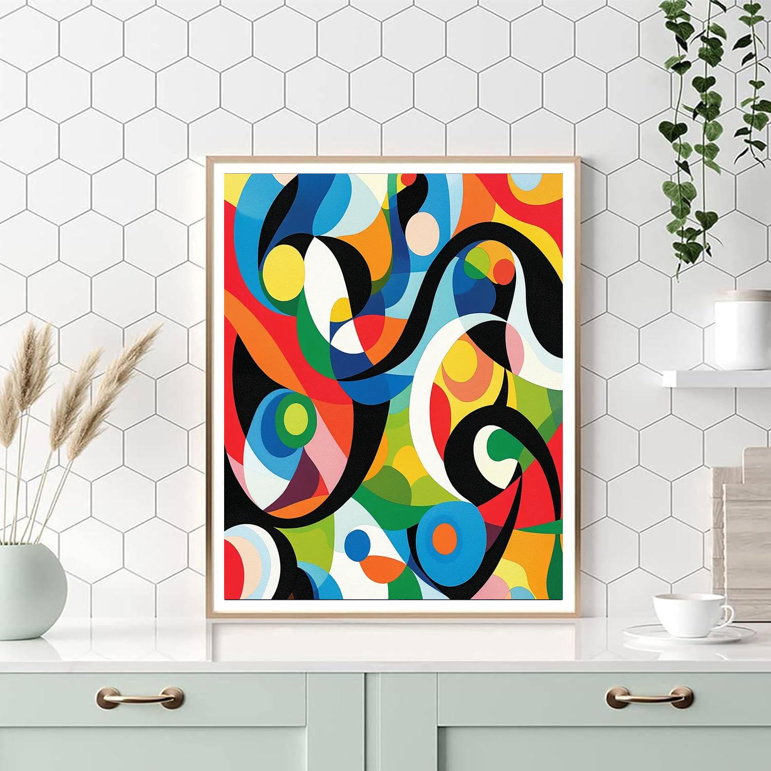 Joan Miró Inspired Joyful Whirlwind  Paint By Color