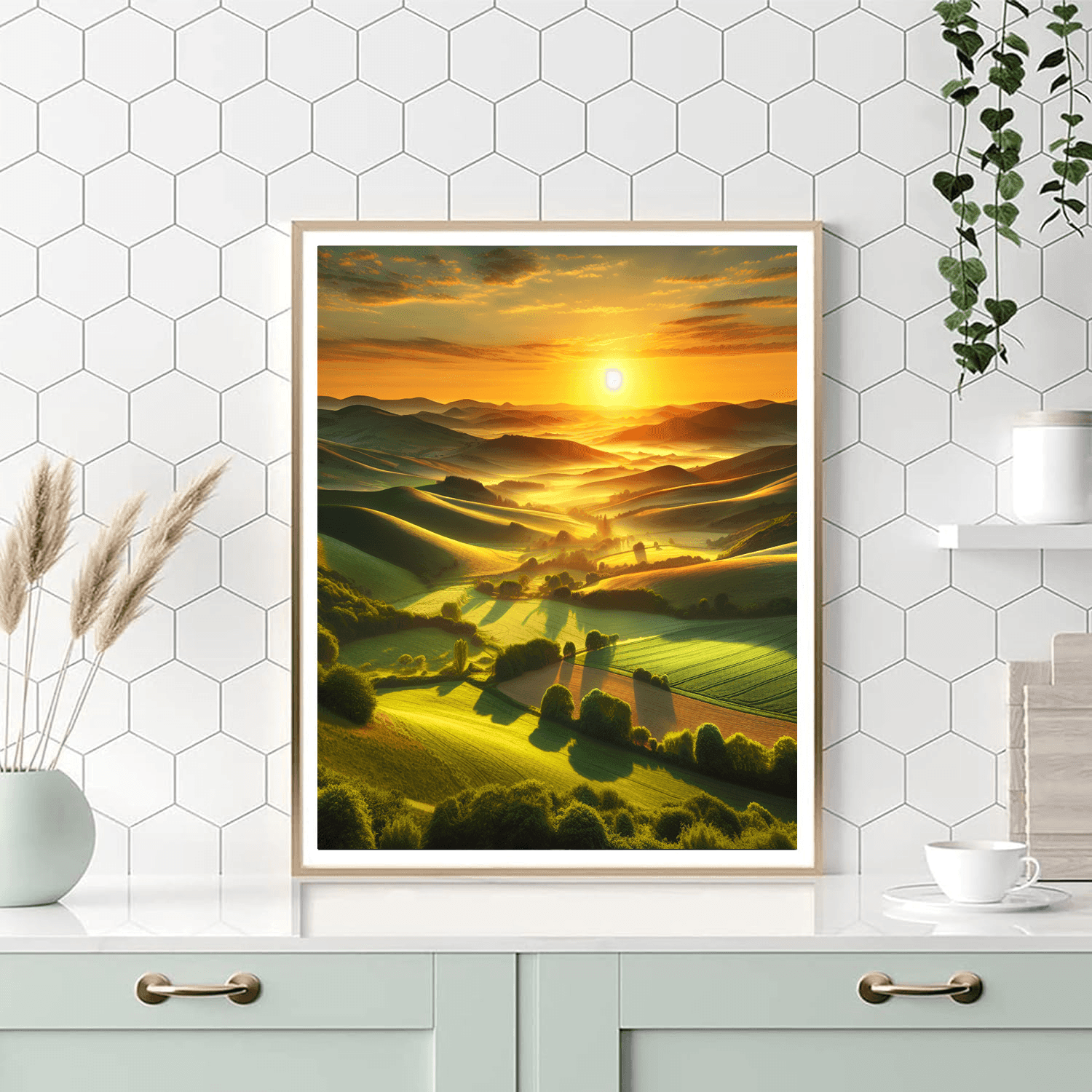 Peaceful Valley Sunrise DIY Paint By Numbers