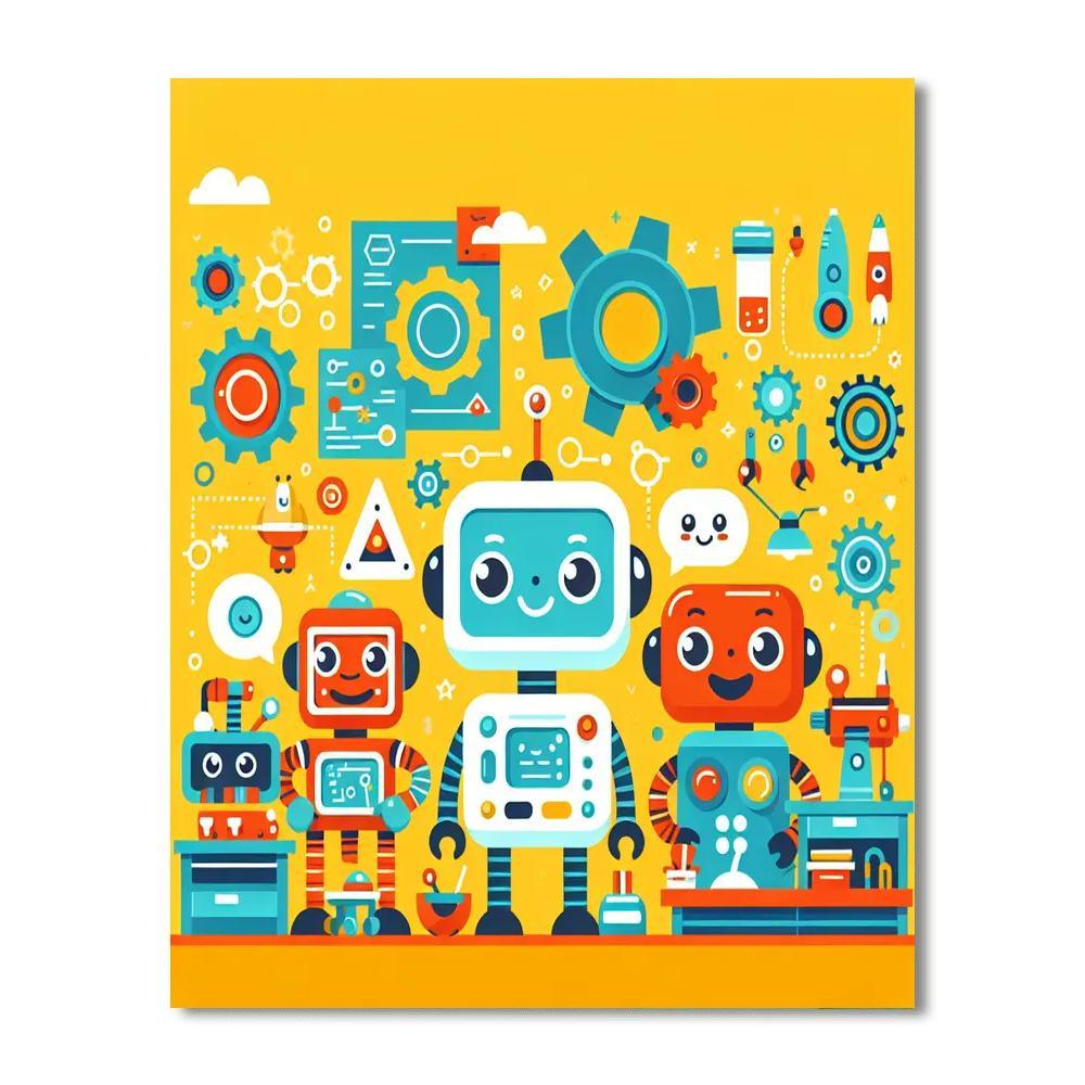 Playful Robot Workshop Paint By Number