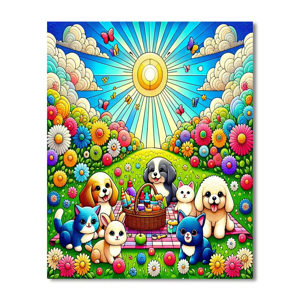 Cuddle Party At The Park Paint By Numbers Kits