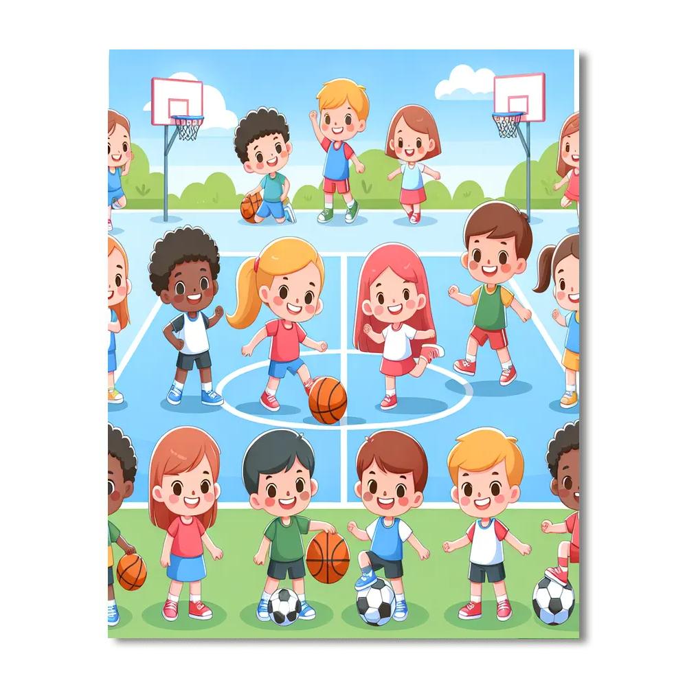 Happy Sports Day Paint By Numbers Art