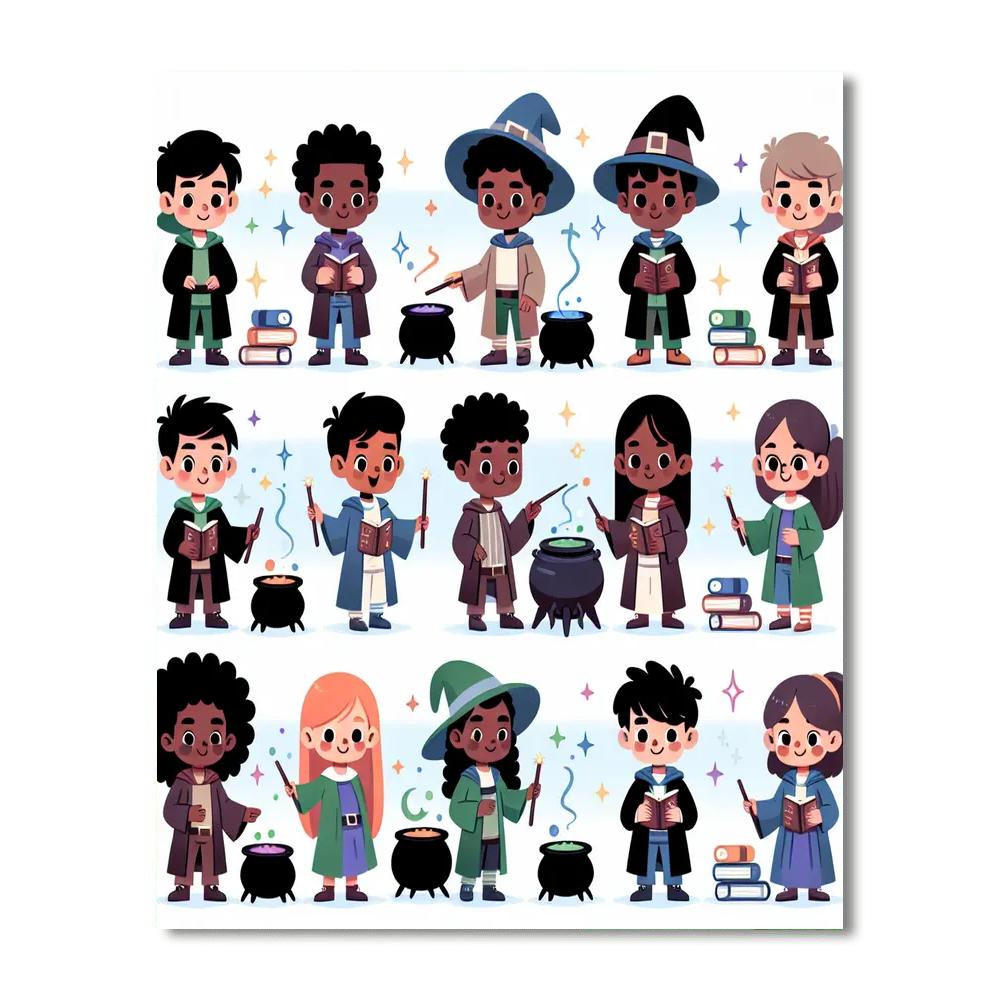 Magical Wizard's School DIY Paint By Numbers