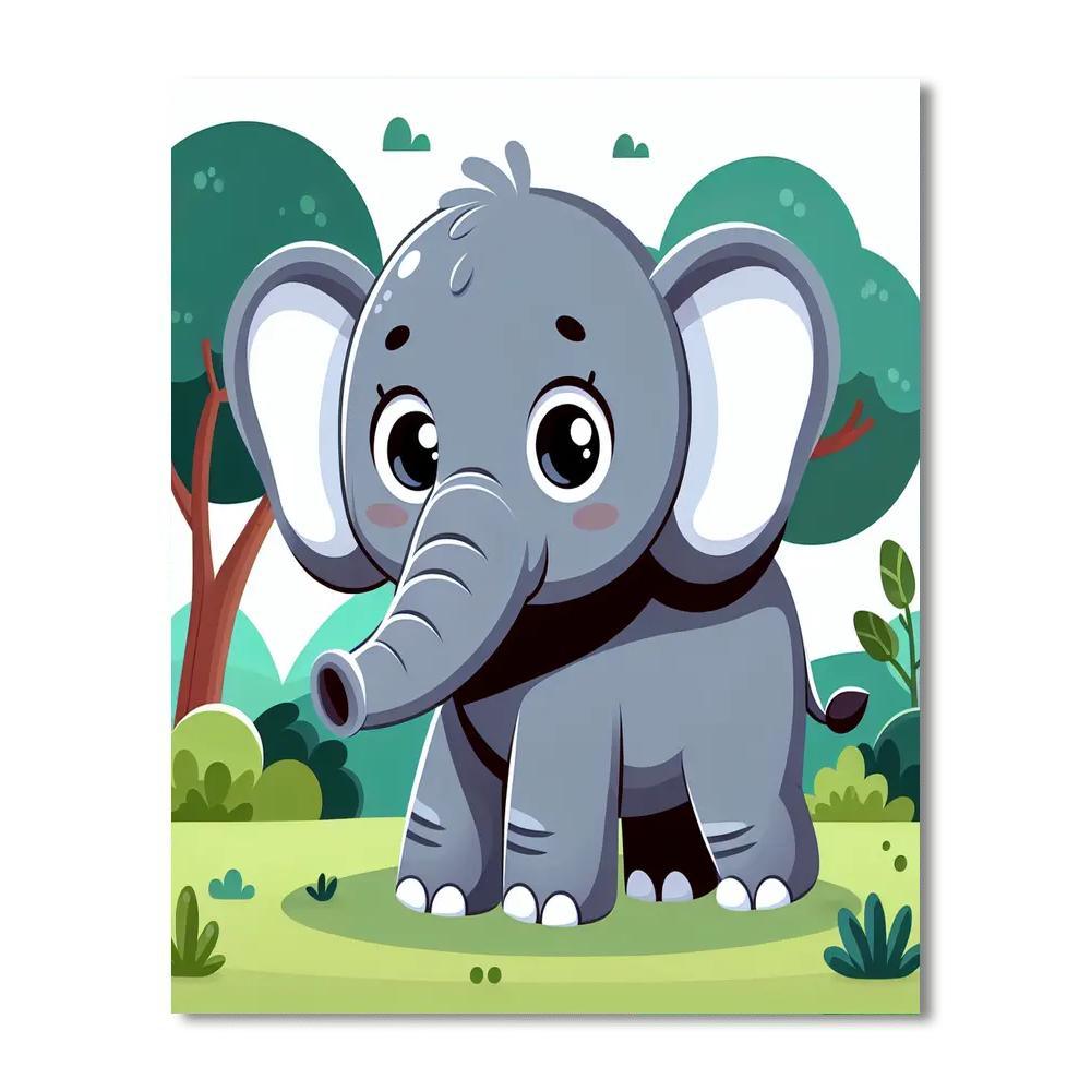 Majestic Jungle Elephant Paint By Color