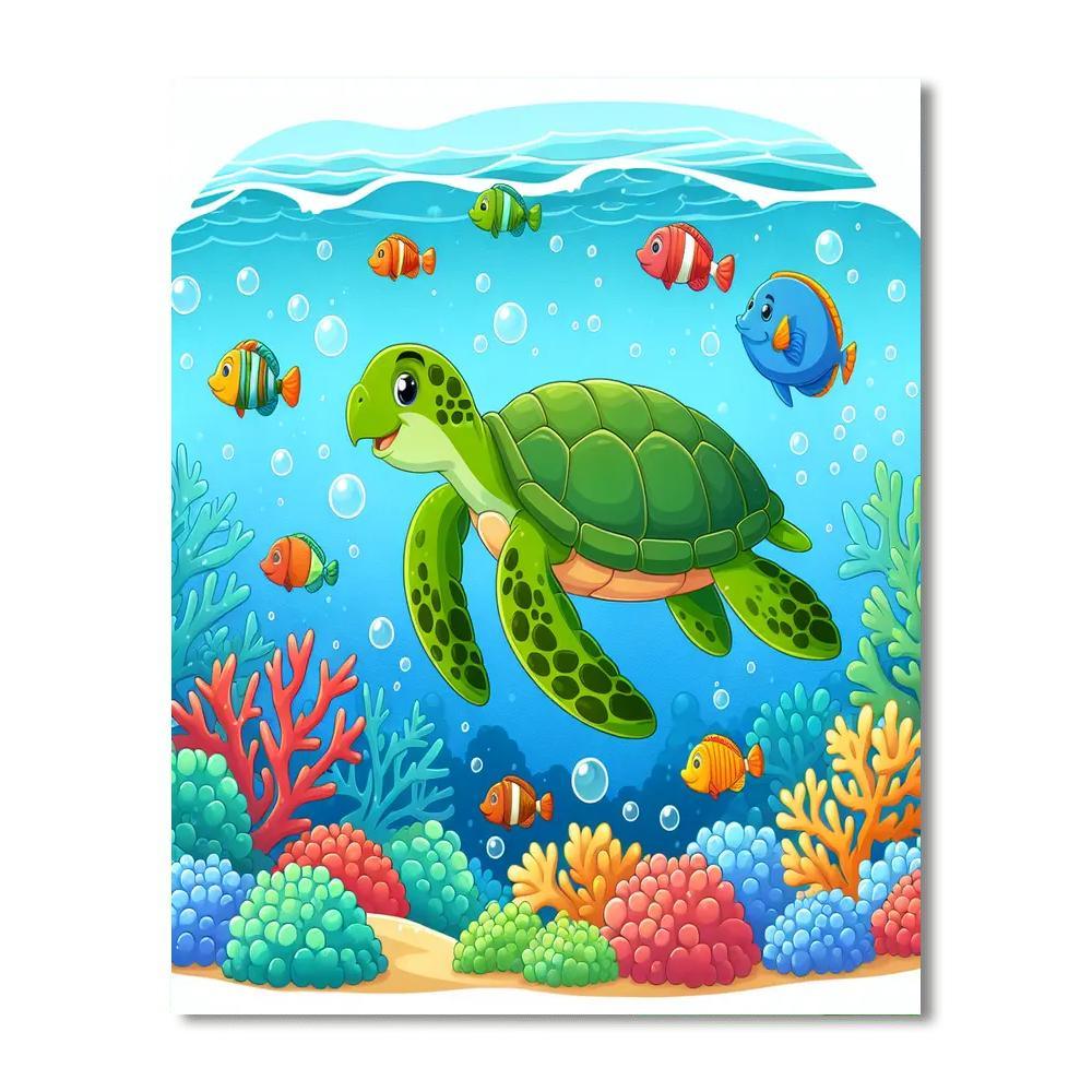 Exploring Sea Turtle Paint By Numbers Art