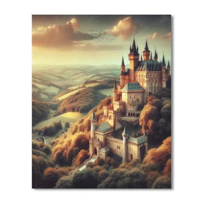 Medieval Castle Panorama Paint By Numbers Art