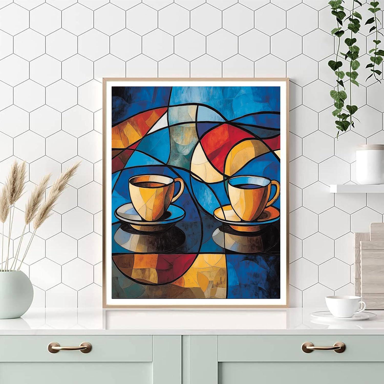 Pablo Picasso Inspired Cubist Caffeination  Painting By Numbers Kit