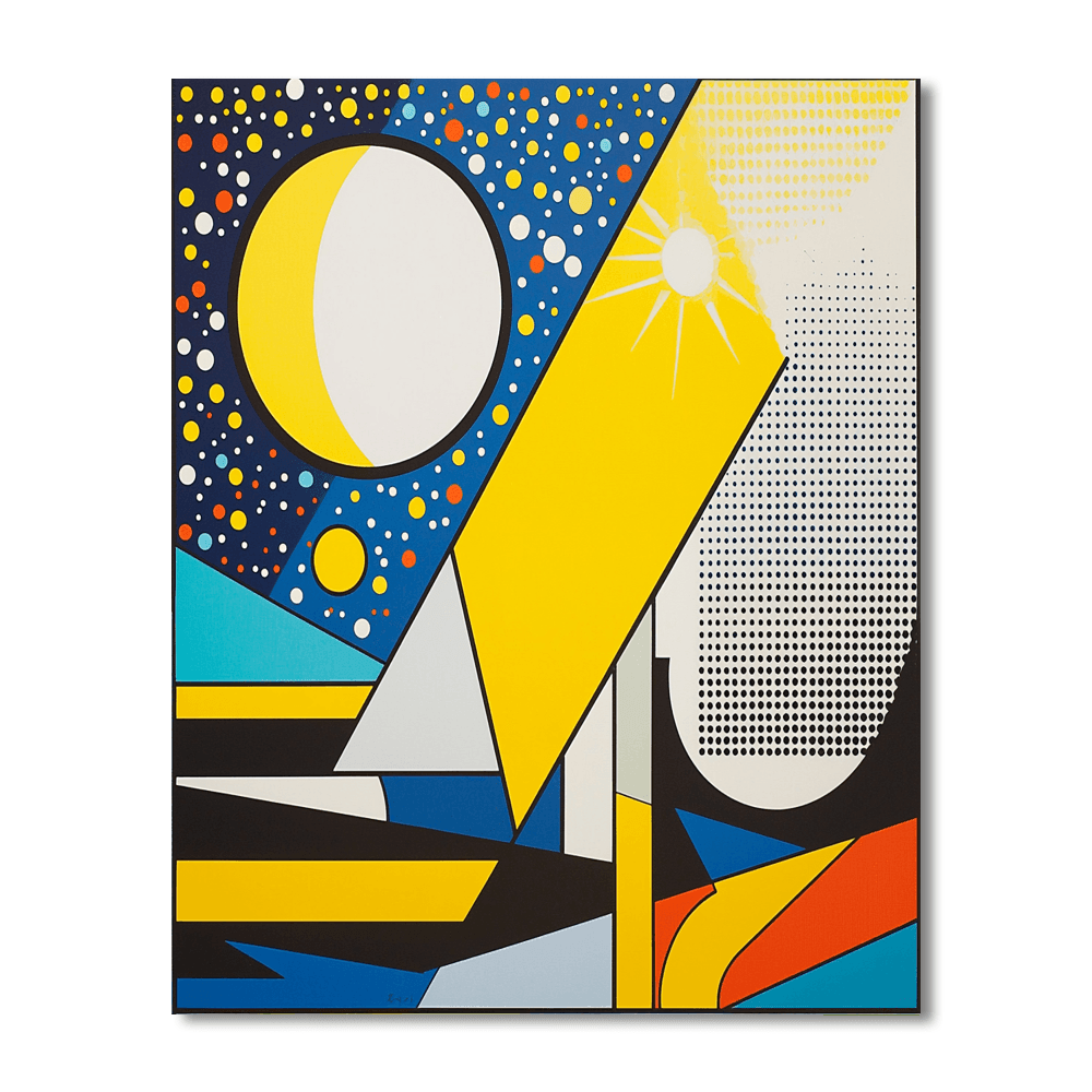 Roy Lichtenstein Inspired Inspired Geometric Cosmic Echoes  Paint By Number