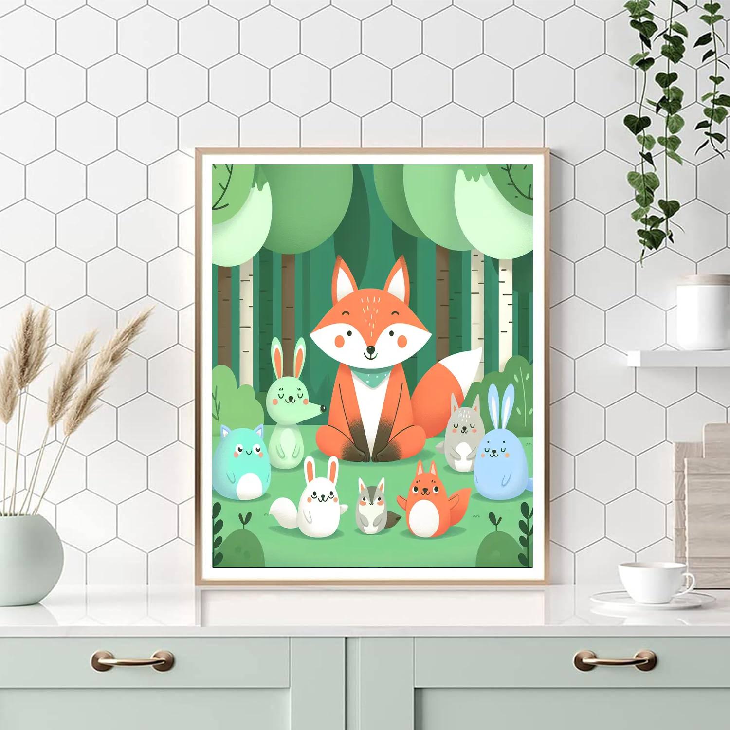 Friendly Fox And Forest Friends Painting Number Kit