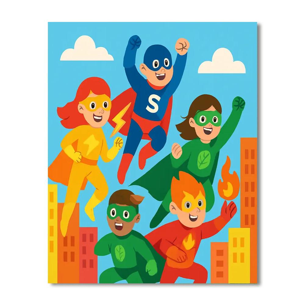 Mighty Superheroes Numbered Painting Kits