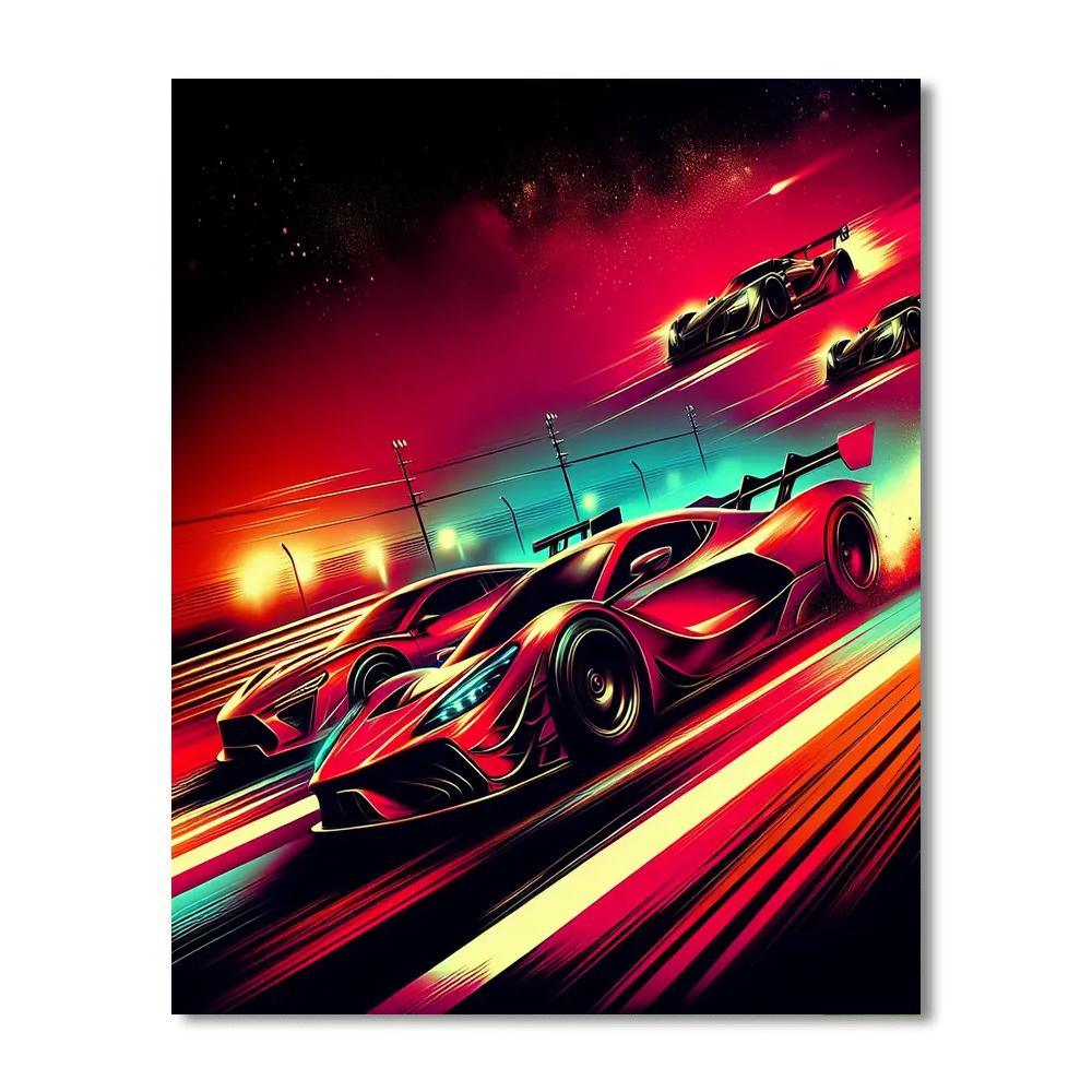 Racecar's High-speed Thrill Paint By Numbers Art